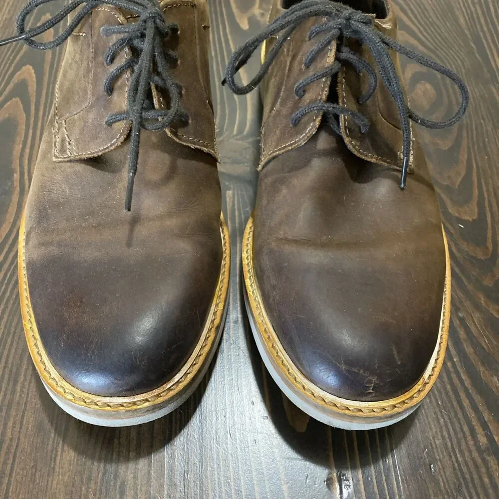 Clarks Brown Leather Lace-Up Derby Shoes Mens 7 Business Casual Career